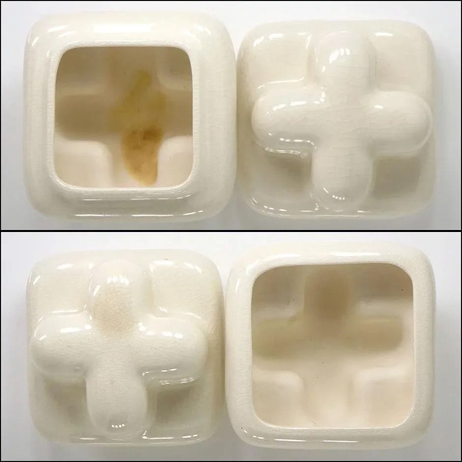 Designer Pop Art Ceramic Puffy Mod Box W/Crackle Glaze - 7