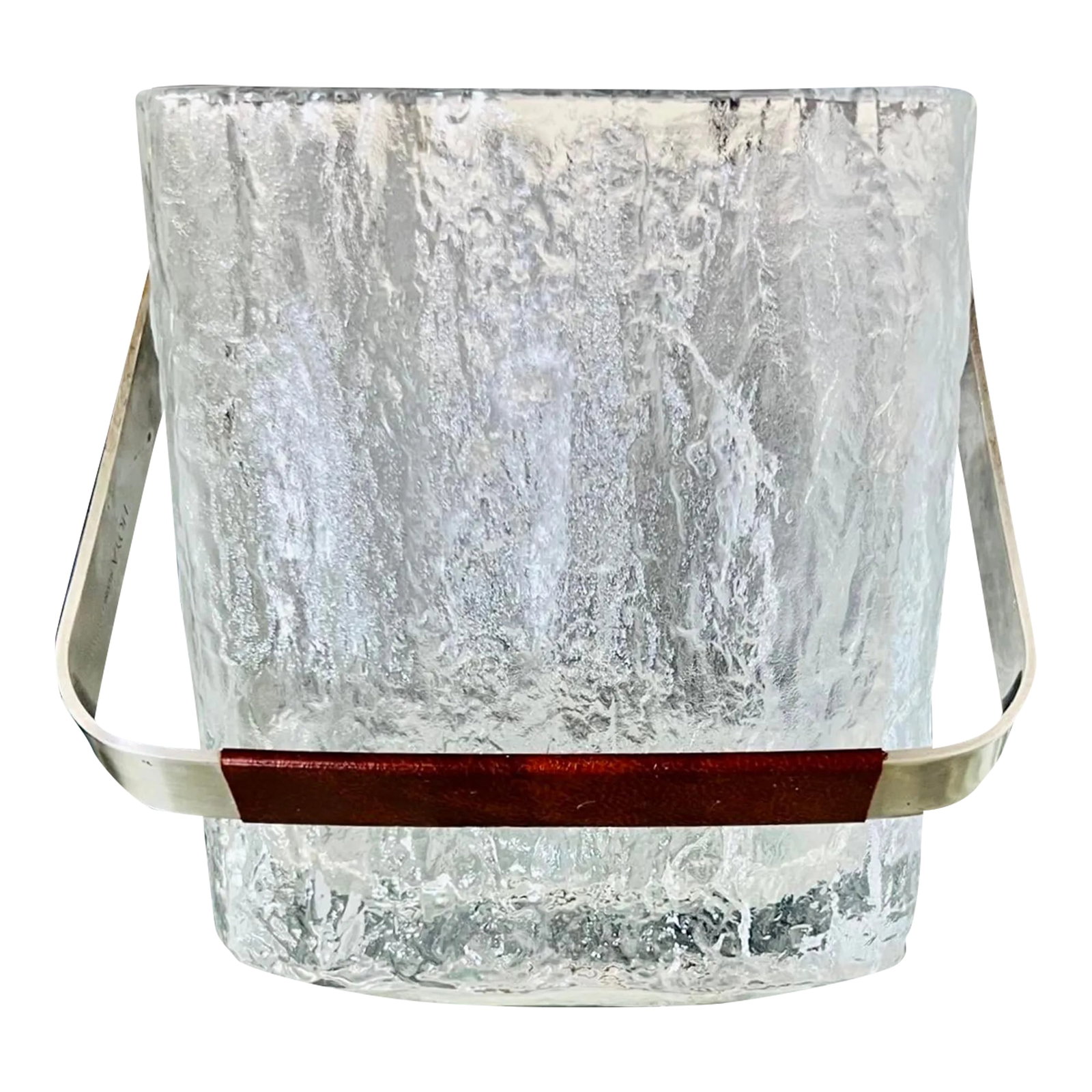 Mid-Century Modern Ice Bucket With Textured Ice Glass, Japan, Circa 1960s (1 of 13)