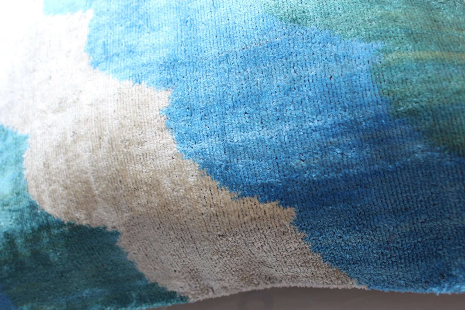 Contemporary Velvet Ikat Bohemian Throw Pillow - 4