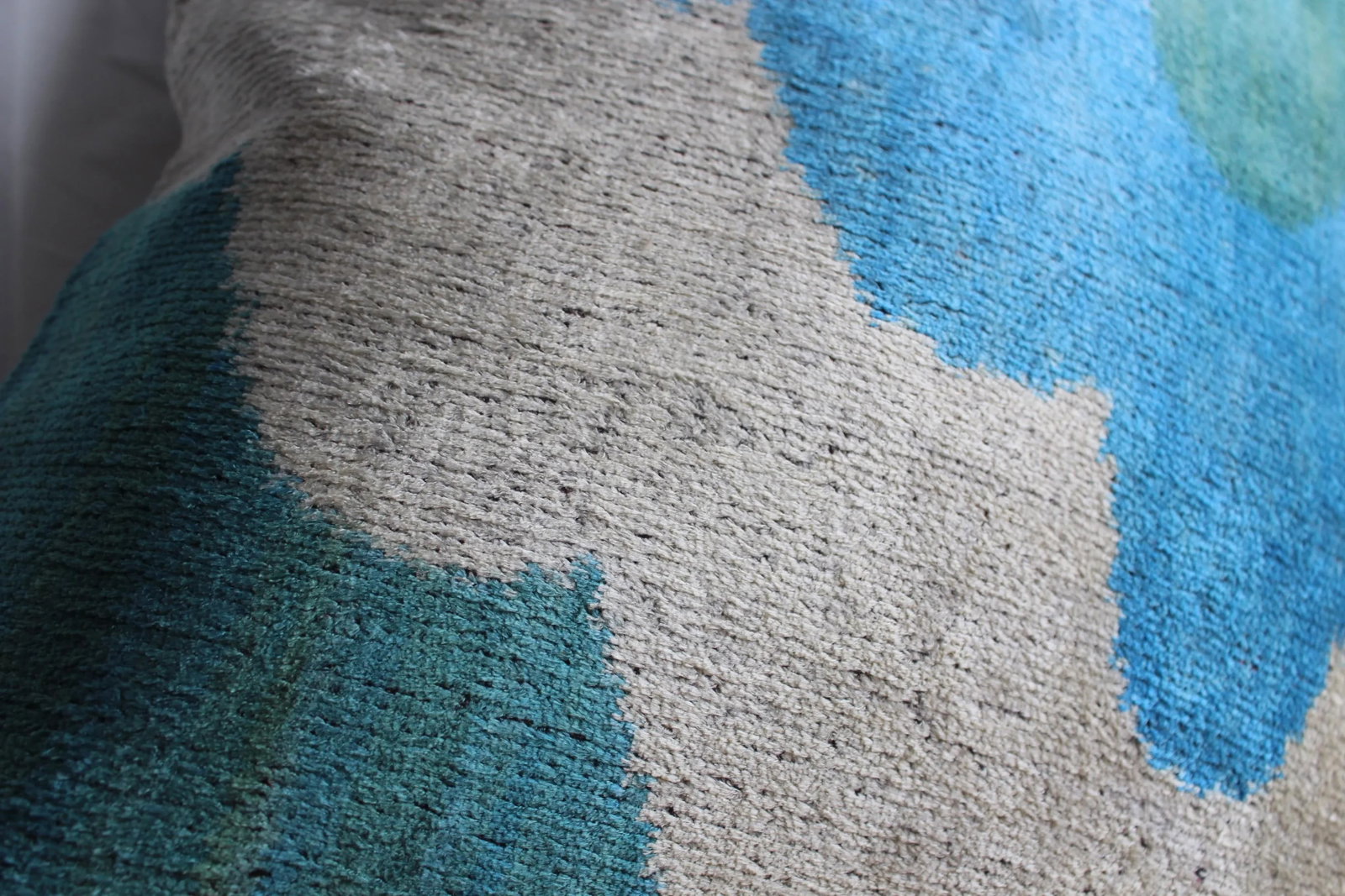 Contemporary Velvet Ikat Bohemian Throw Pillow - 7