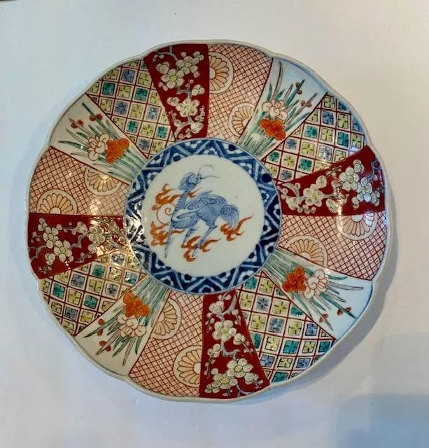Antique Late 19th Century Japanese Imari Style Scalloped Plate With Kirin - 12