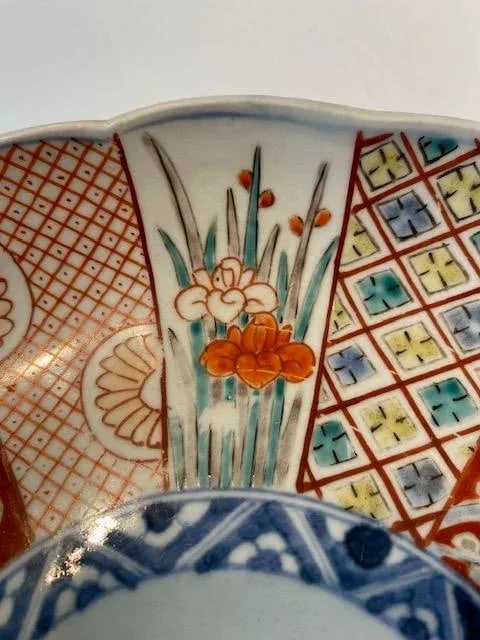 Antique Late 19th Century Japanese Imari Style Scalloped Plate With Kirin - 6