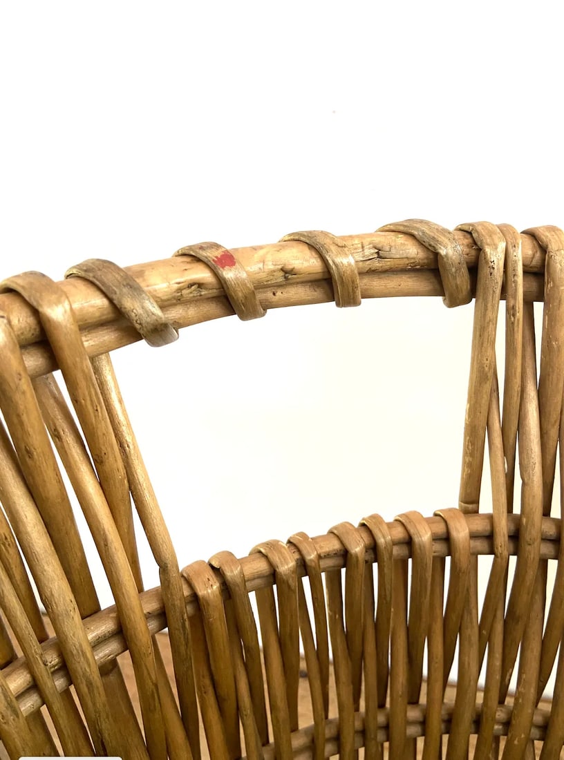 Vintage Deep Oval Wicker Basket - 10