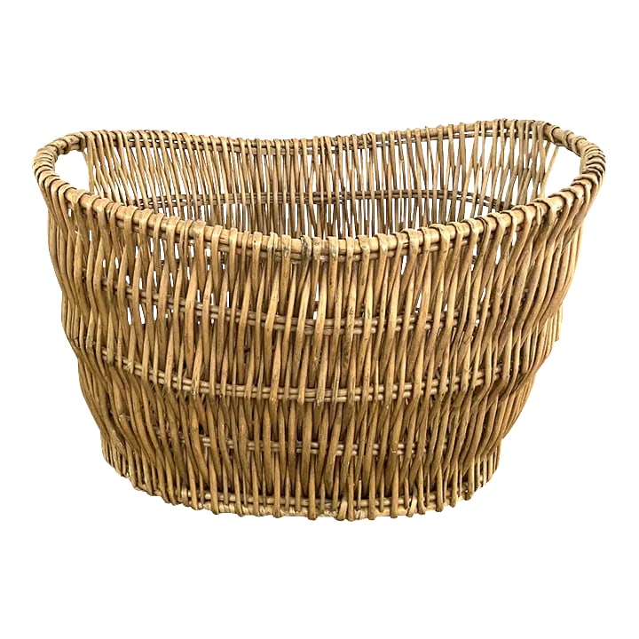 Vintage Deep Oval Wicker Basket