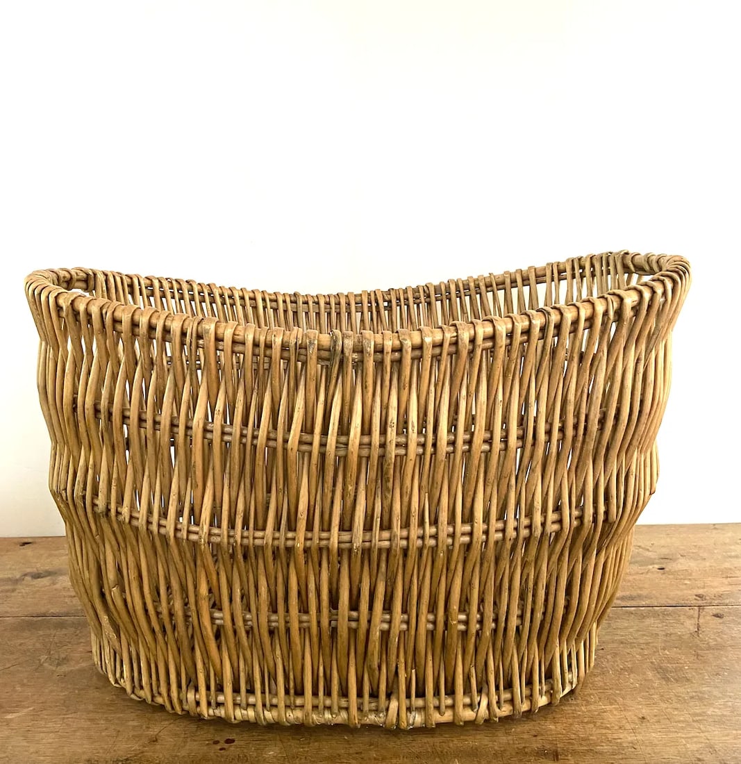 Vintage Deep Oval Wicker Basket - 3