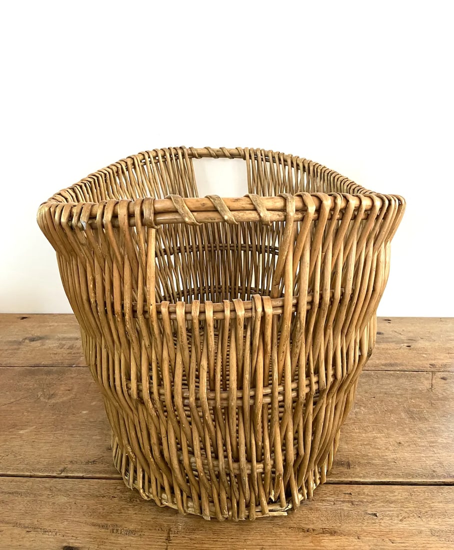 Vintage Deep Oval Wicker Basket - 6