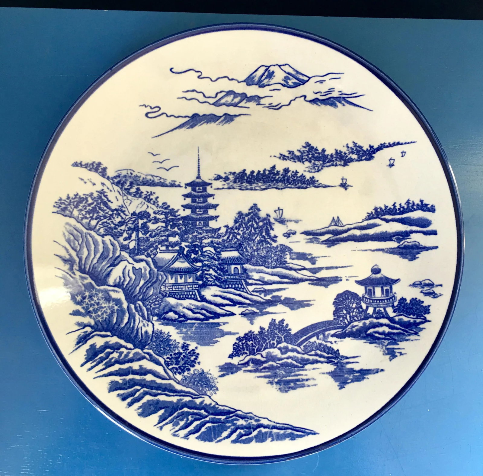 1980s Vintage Chinoiserie Ceramic Plate - 10