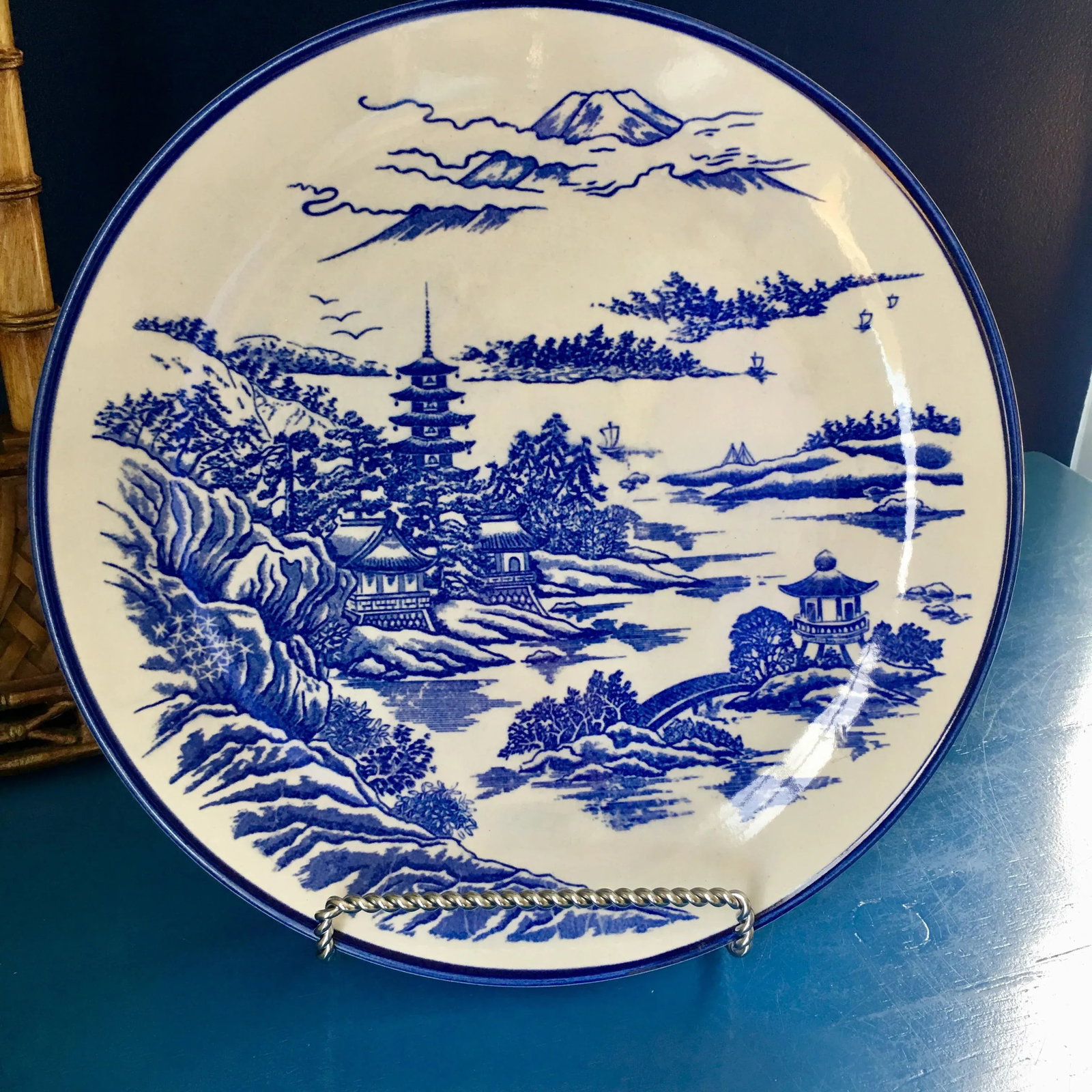 1980s Vintage Chinoiserie Ceramic Plate - 2