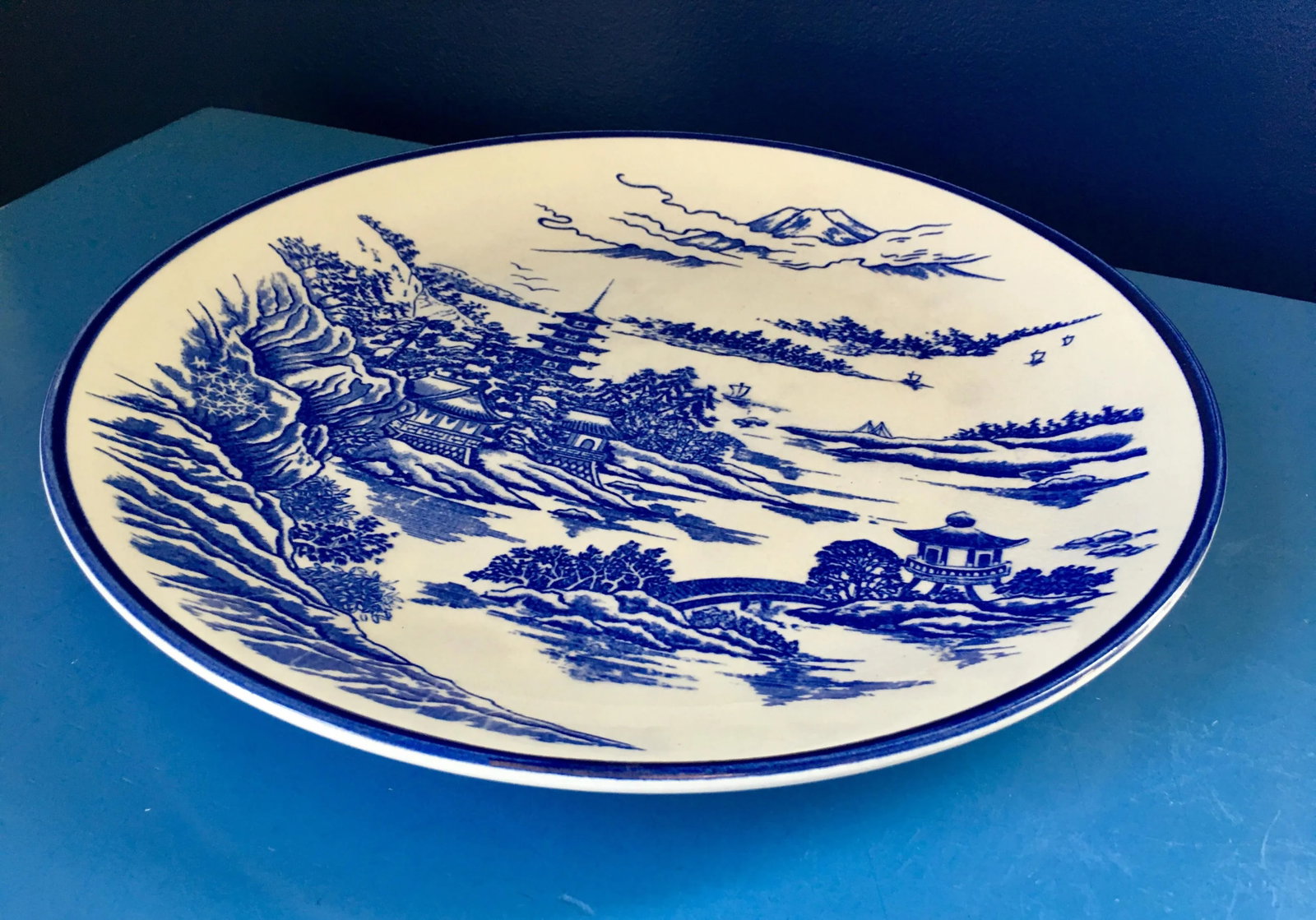 1980s Vintage Chinoiserie Ceramic Plate - 3
