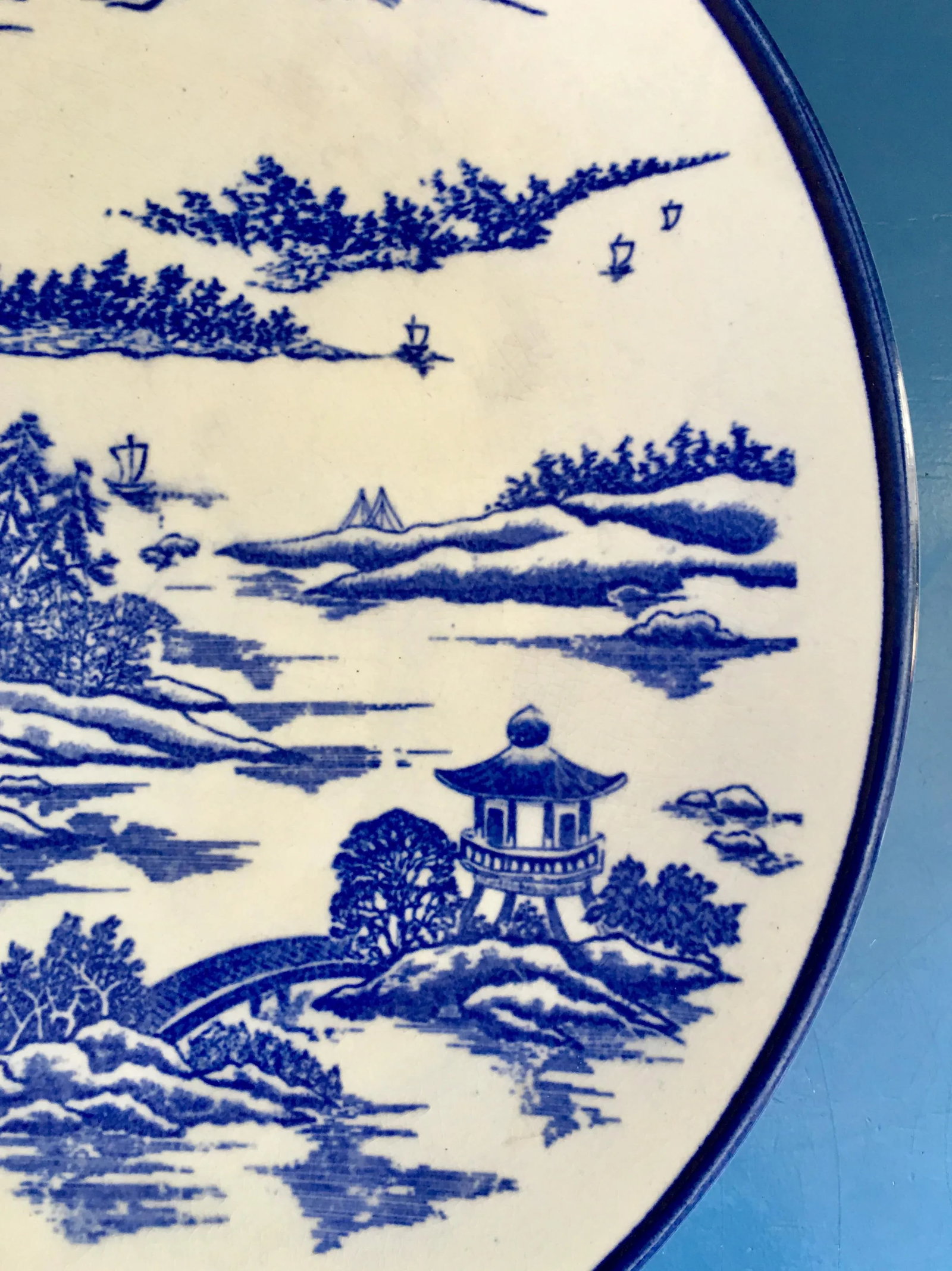 1980s Vintage Chinoiserie Ceramic Plate - 6