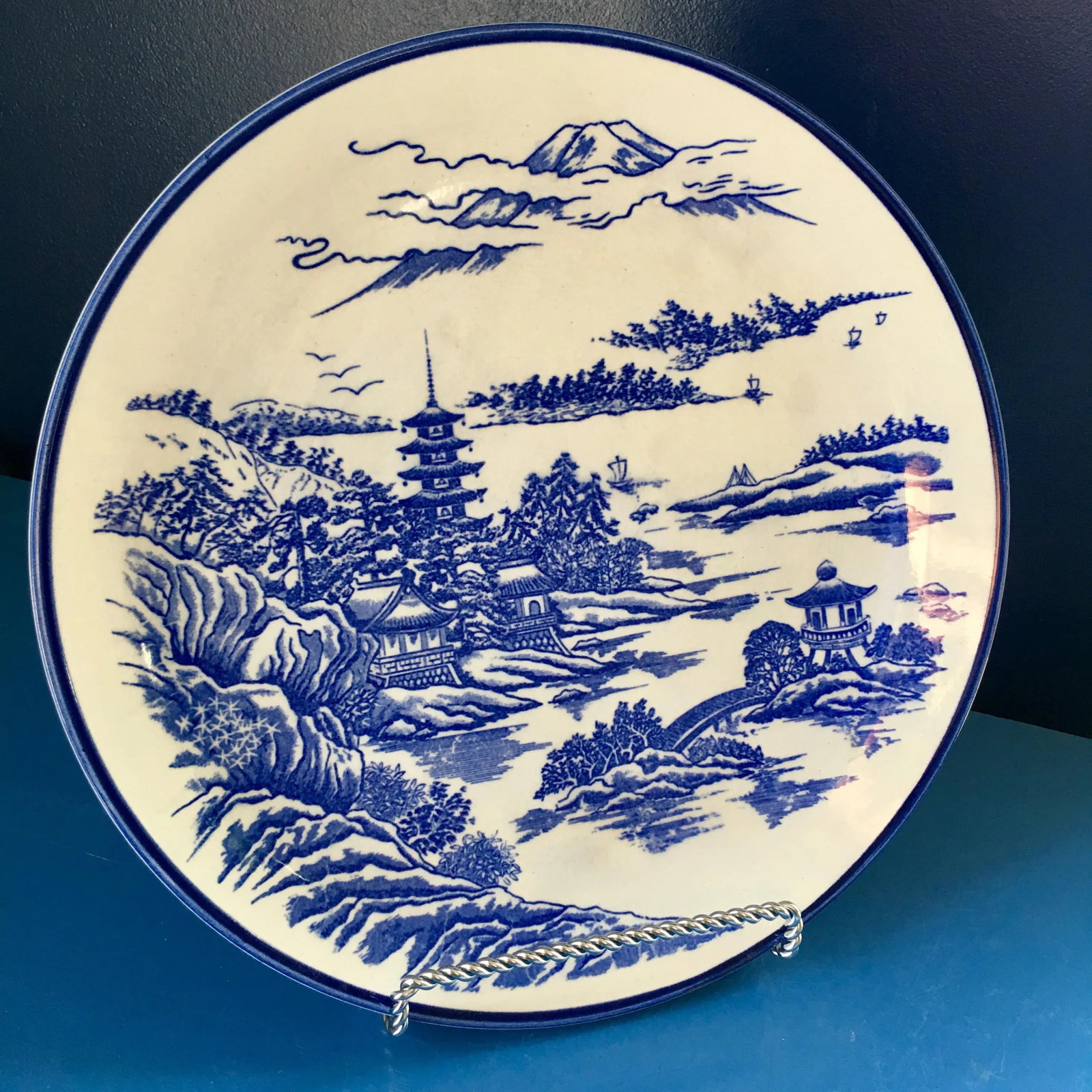 1980s Vintage Chinoiserie Ceramic Plate - 9
