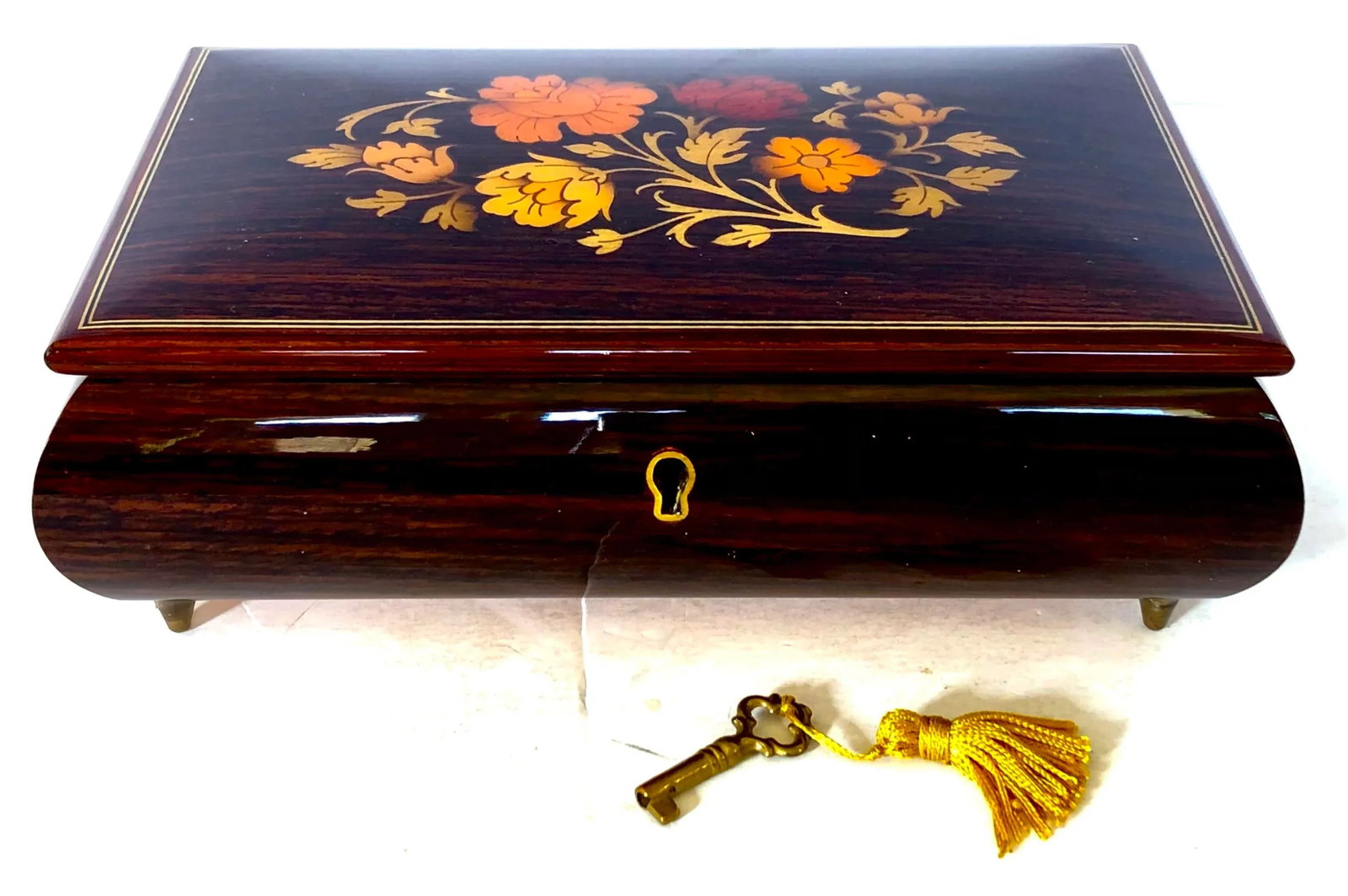 Italian Reuge Music Box With Key - 9