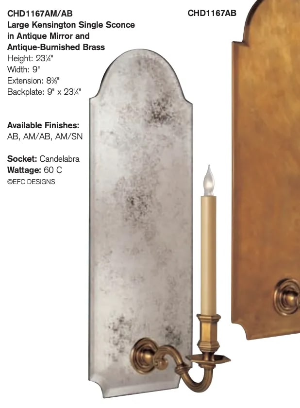 Visual Comfort Large Kensington Single Sconce - 8