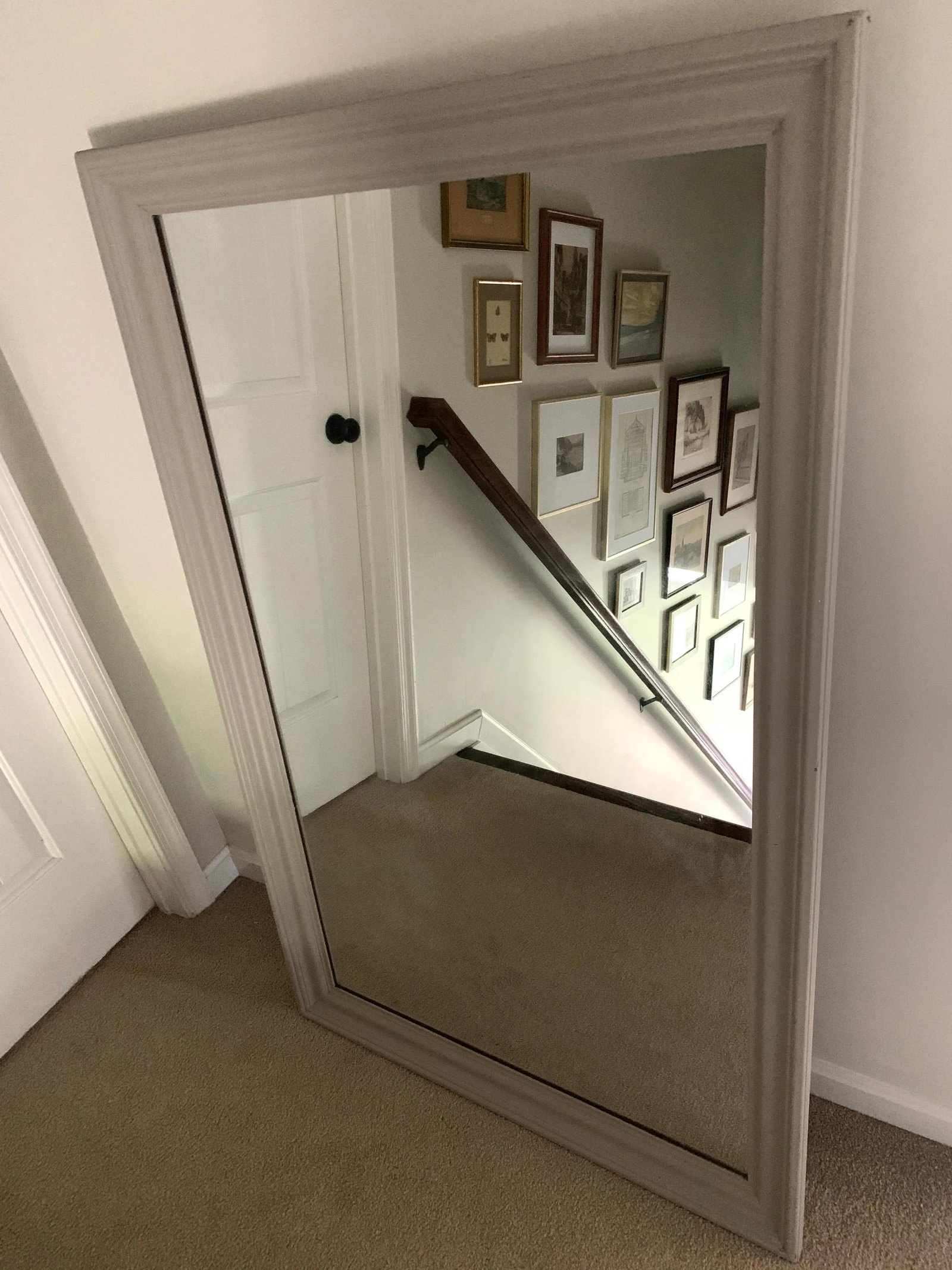 1960s Ethan Allen Oversized Wood Frame Mirror - 2