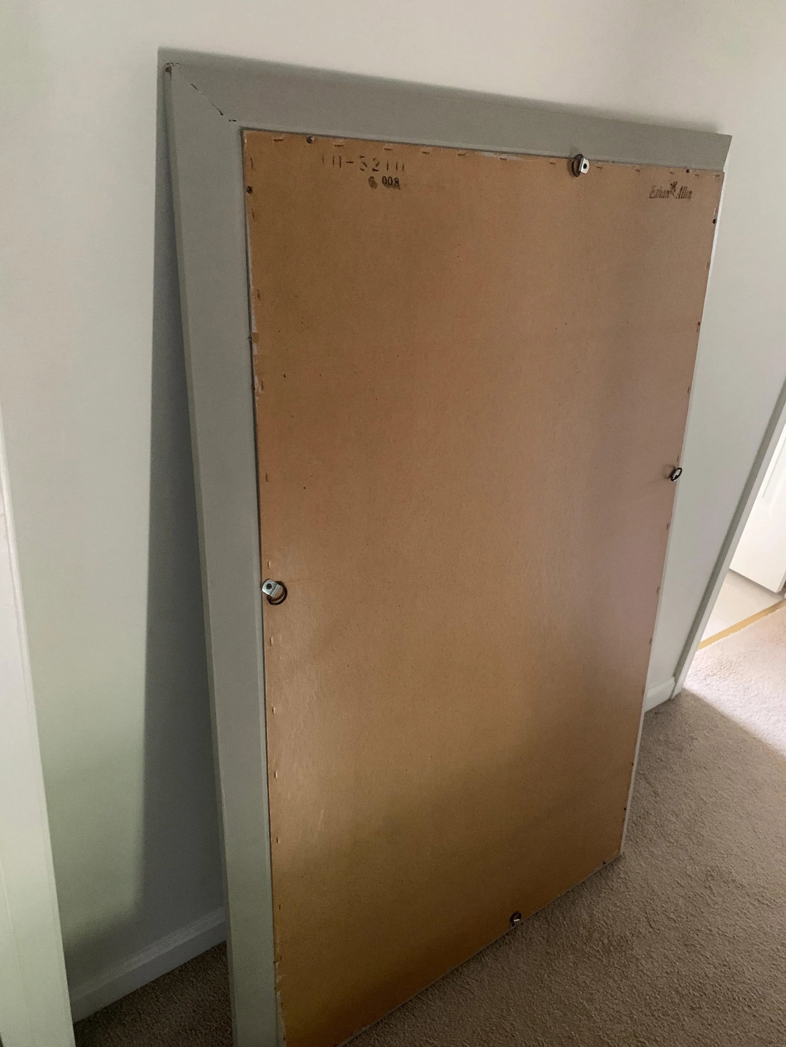 1960s Ethan Allen Oversized Wood Frame Mirror - 6