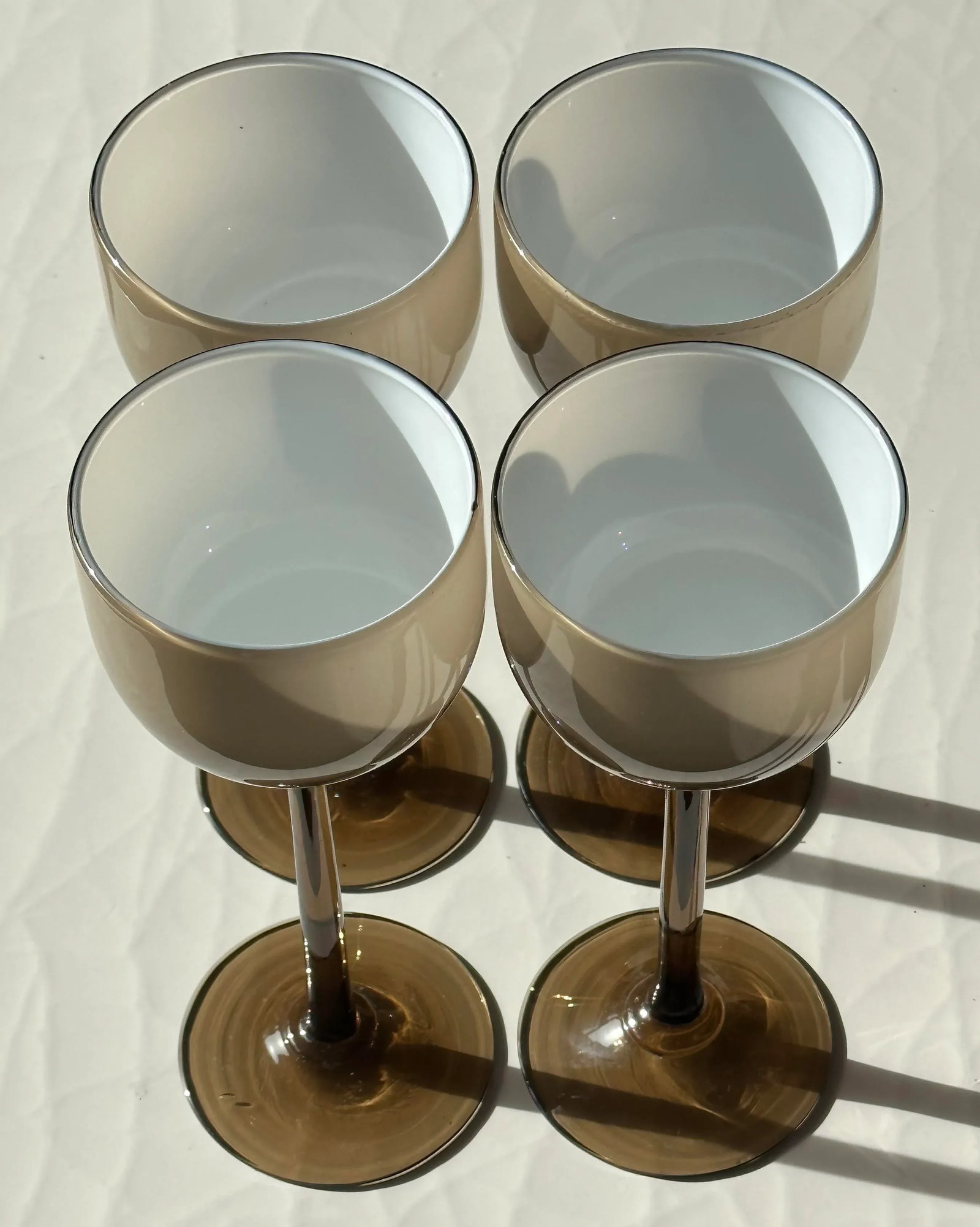 Carlo Moretti Smokey Taupe Tall Wine Glasses - Set of 4 - 4
