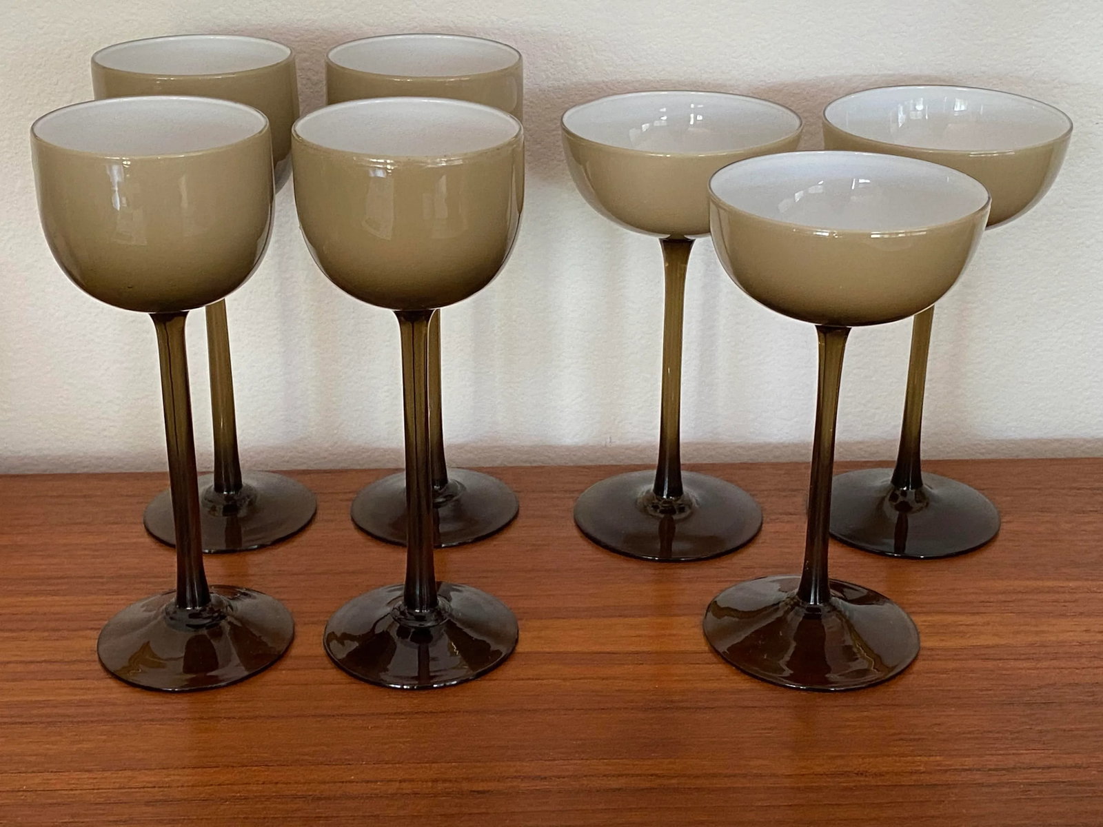 Carlo Moretti Smokey Taupe Tall Wine Glasses - Set of 4 - 9