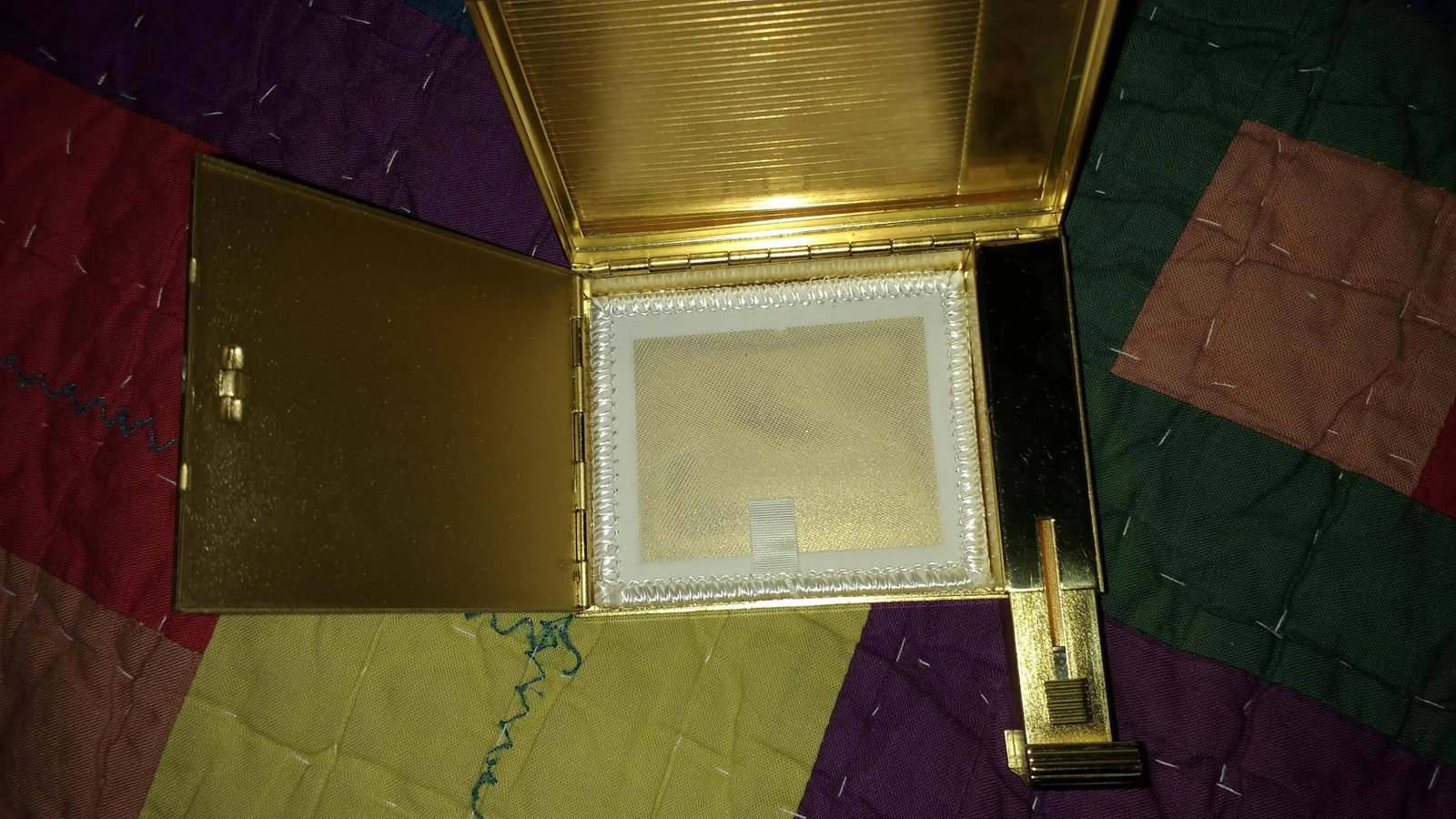 Vintage Volupte Brass Powder Compact and Lipstick Holder - 9