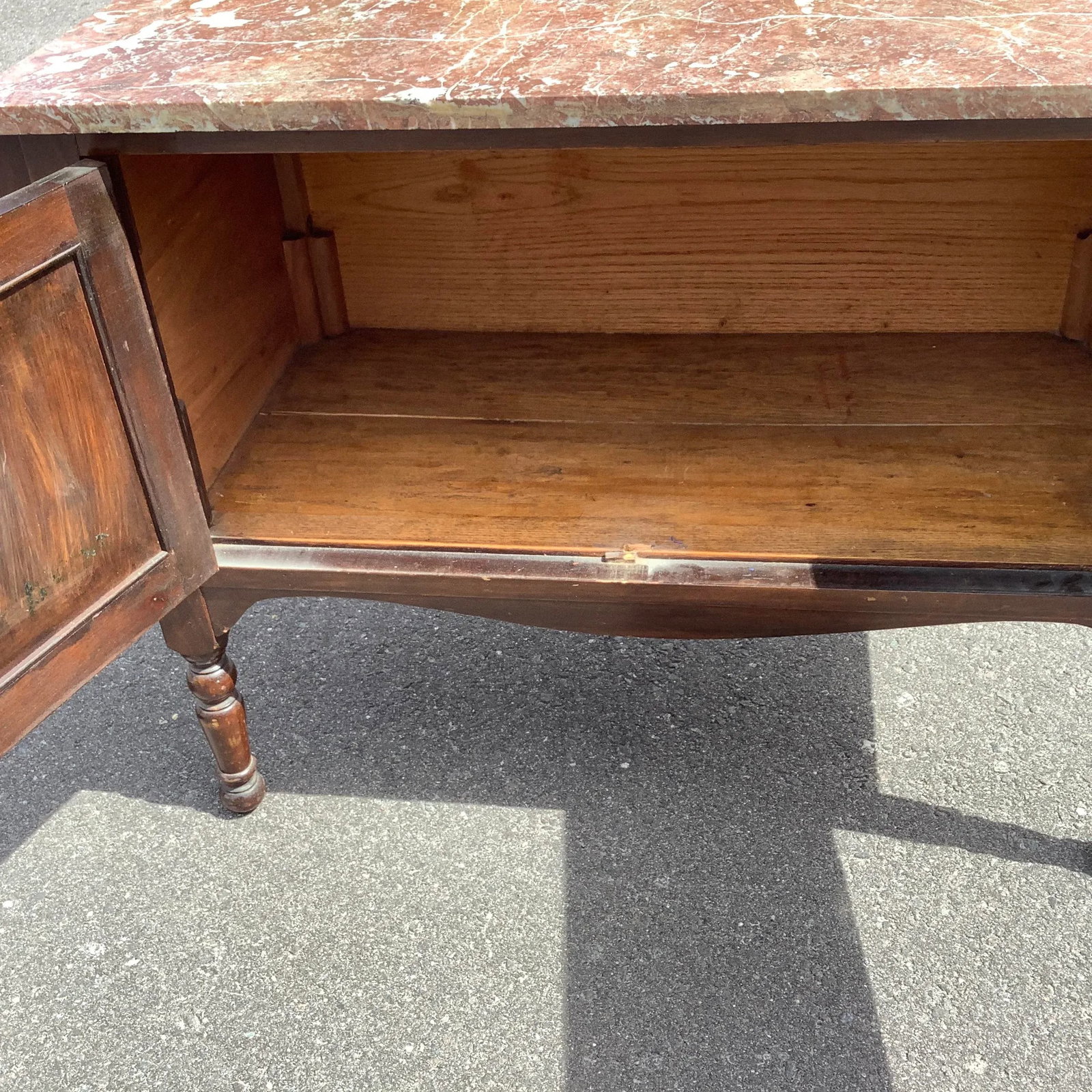 Early 1900s Antique English Mahogany Marble Butlers Server - 10