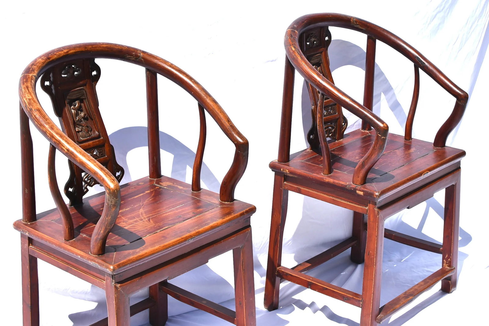 Antique Carved Lady's Chairs - A Pair - 3