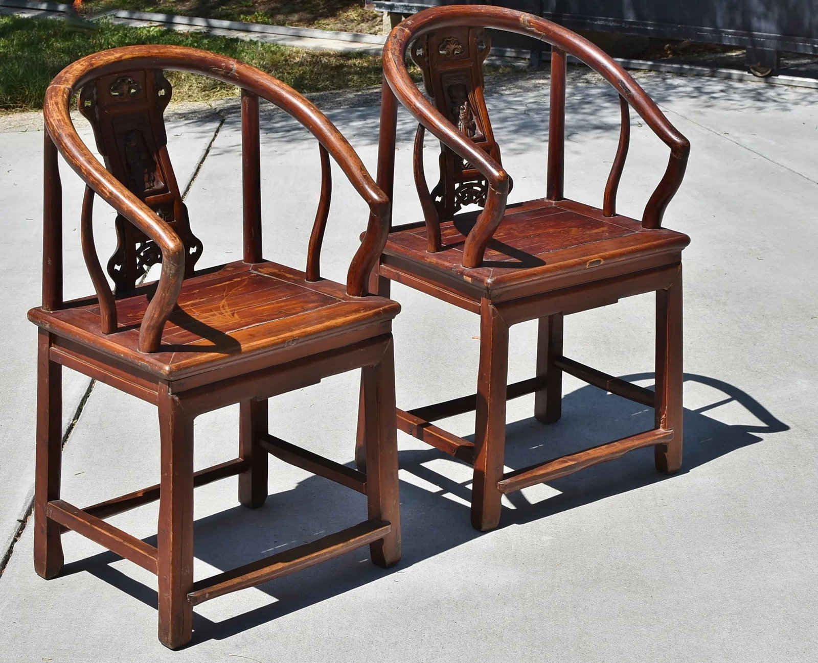 Antique Carved Lady's Chairs - A Pair - 6