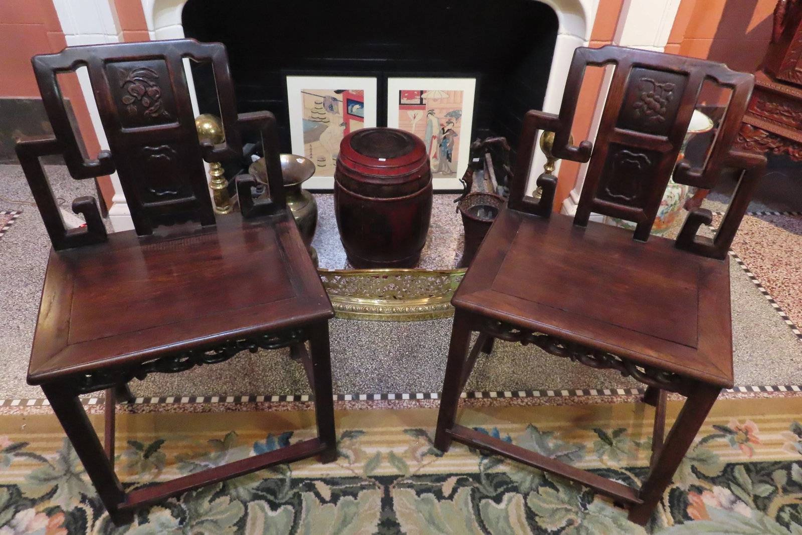 Pair of Mid-Century Rosewood Chinese Side Chairs - 11