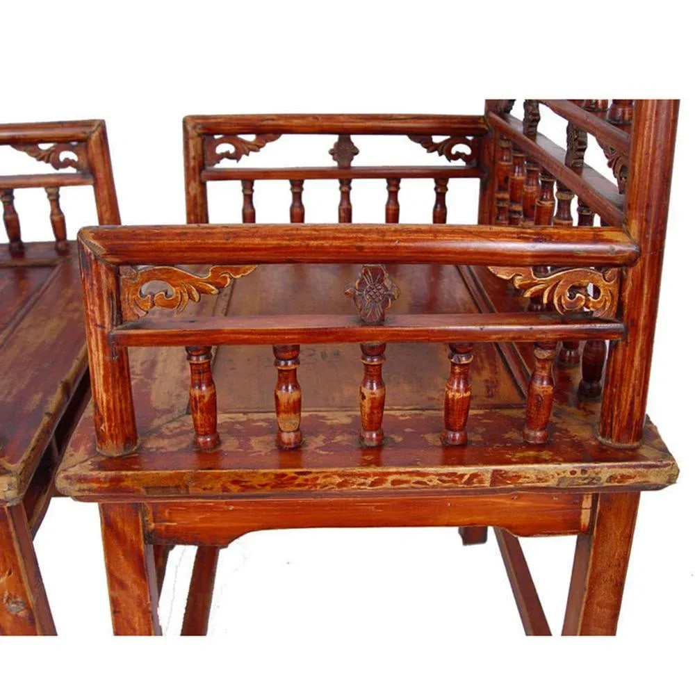 Chinese Antique Southern Official's Hat Armchairs (Set) 4d25 - 7