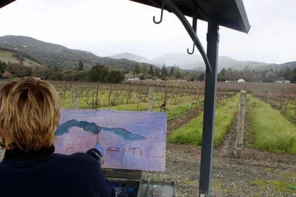 Vineyard Vines, Modern Impressionist Plein-Air Landscape - 5