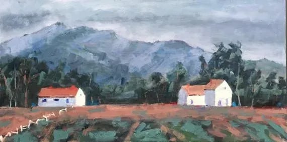 Vineyard Vines, Modern Impressionist Plein-Air Landscape - 6