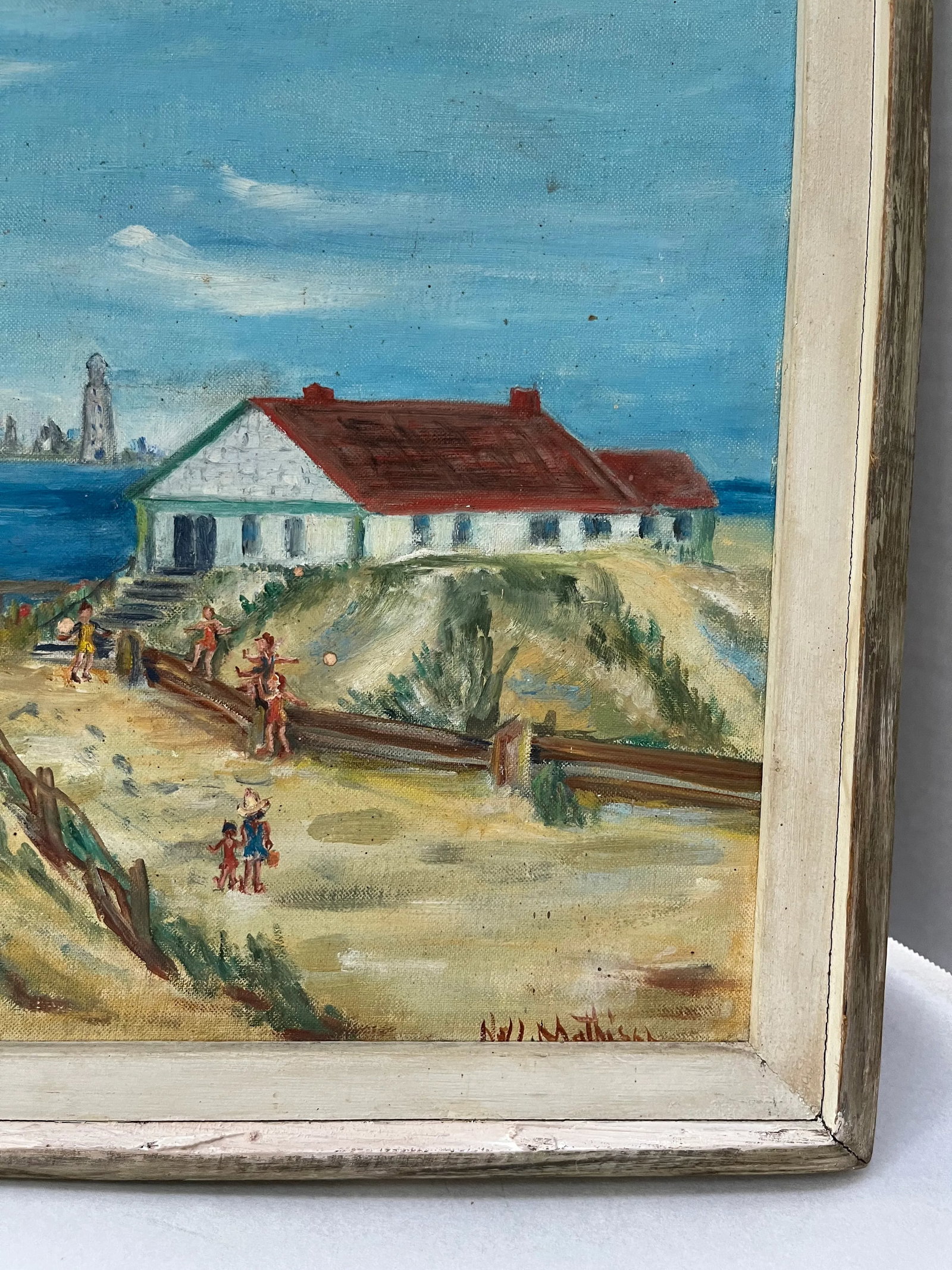 Original Coastal Landscape Painting Framed - 4