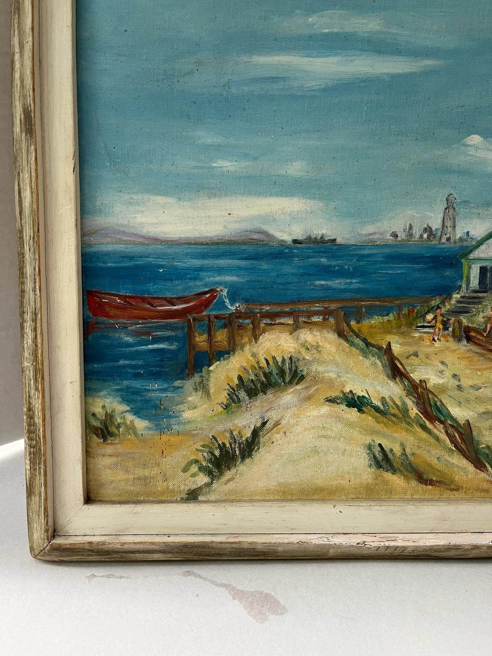 Original Coastal Landscape Painting Framed - 5