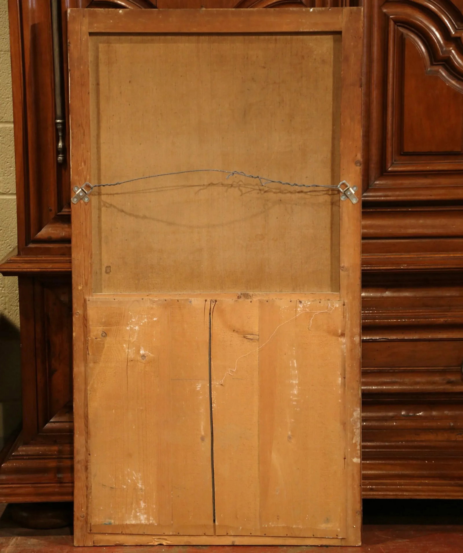 19th Century French Hand-Painted Trumeau Mirror in Giltwood Frame - 6