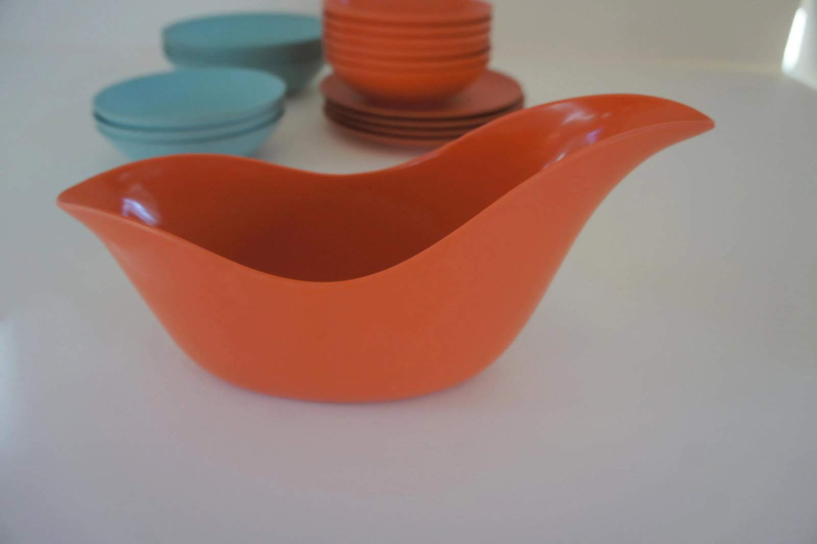 Rayalon Melamac Orange & Baby Blue Dinnerware Set - 18 Pieces - 5