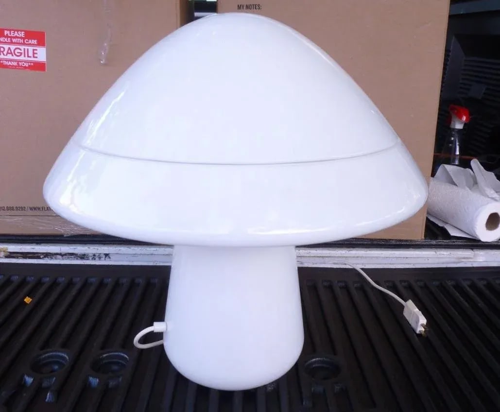 1970s Vintage Nes Italian Space Age Murano Glass Mushroom Lamp - 4