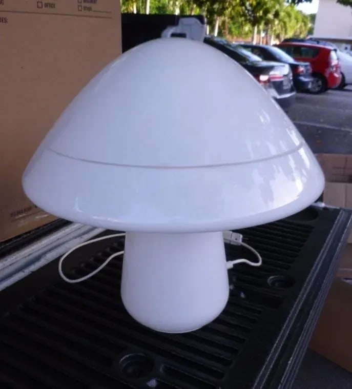 1970s Vintage Nes Italian Space Age Murano Glass Mushroom Lamp - 5