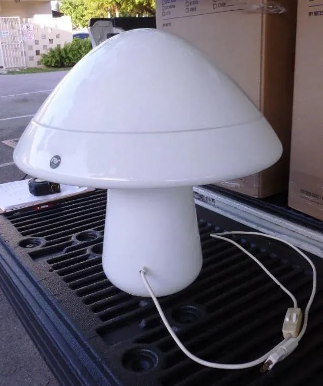 1970s Vintage Nes Italian Space Age Murano Glass Mushroom Lamp - 6