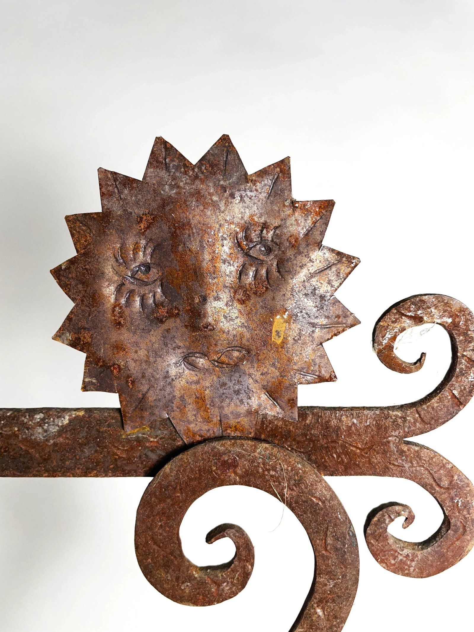 Vintage Guadalupe Hermosillo Escobar of Chiapas Hand Forged Rooftop Wrought Iron Cross - 6