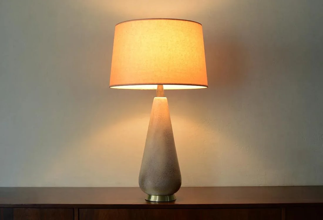 Mid-Century Modern Textured Ceramic Table Lamp - 3