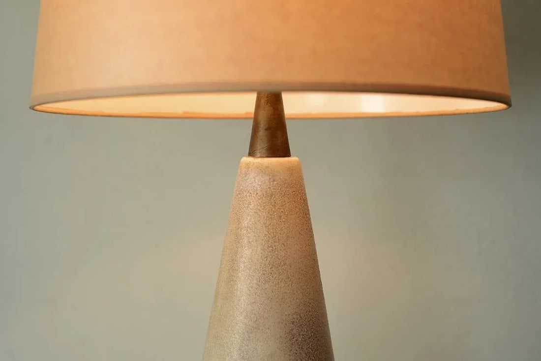 Mid-Century Modern Textured Ceramic Table Lamp - 4