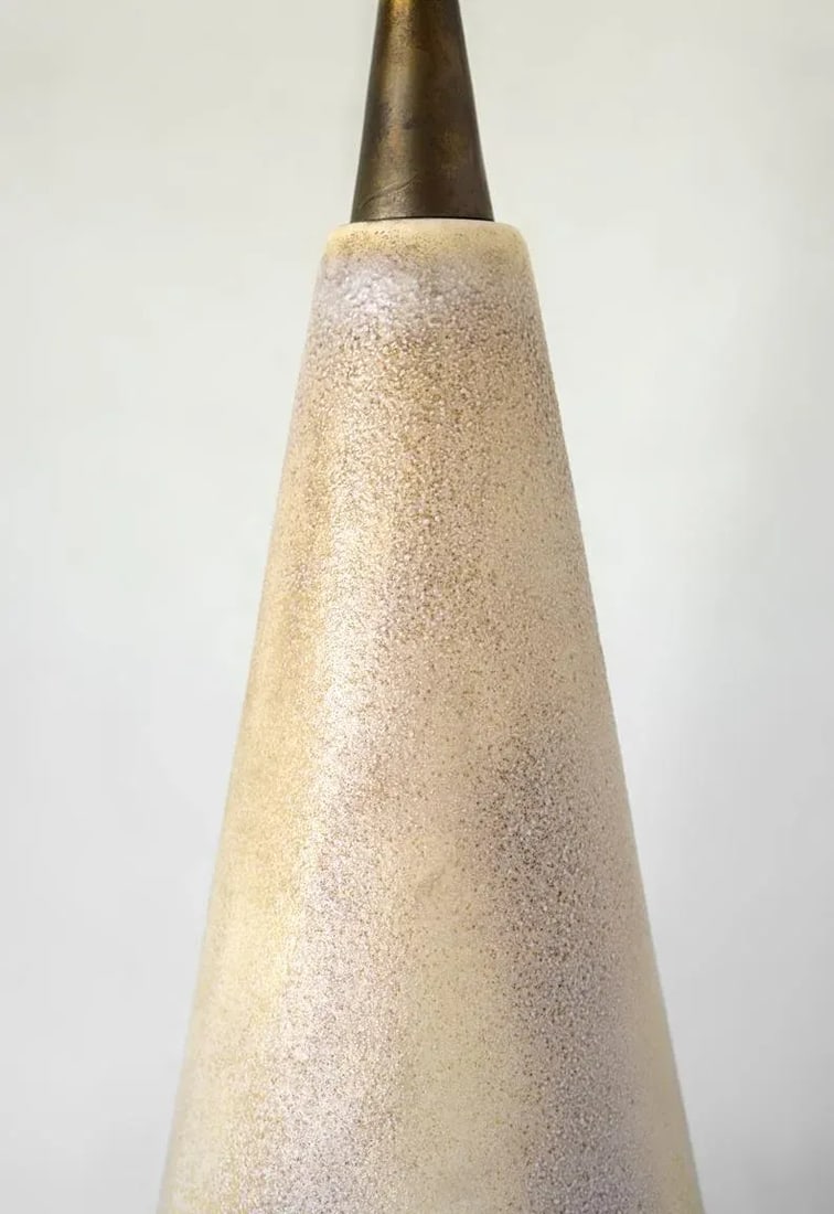 Mid-Century Modern Textured Ceramic Table Lamp - 6