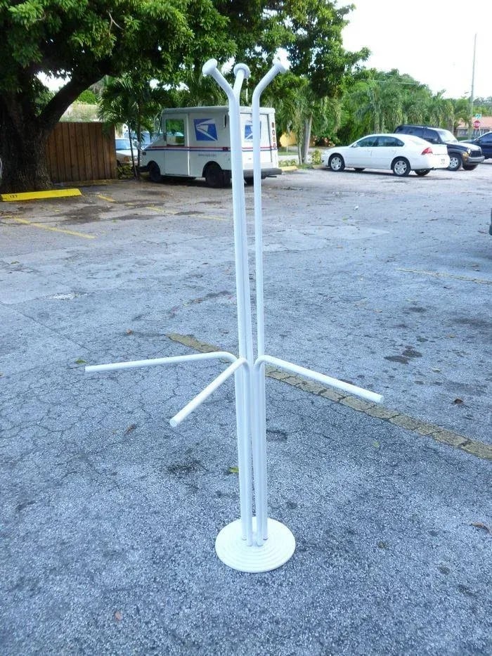 20th Century Italian Architectural Space Age White Enamel Coat Rack - 7