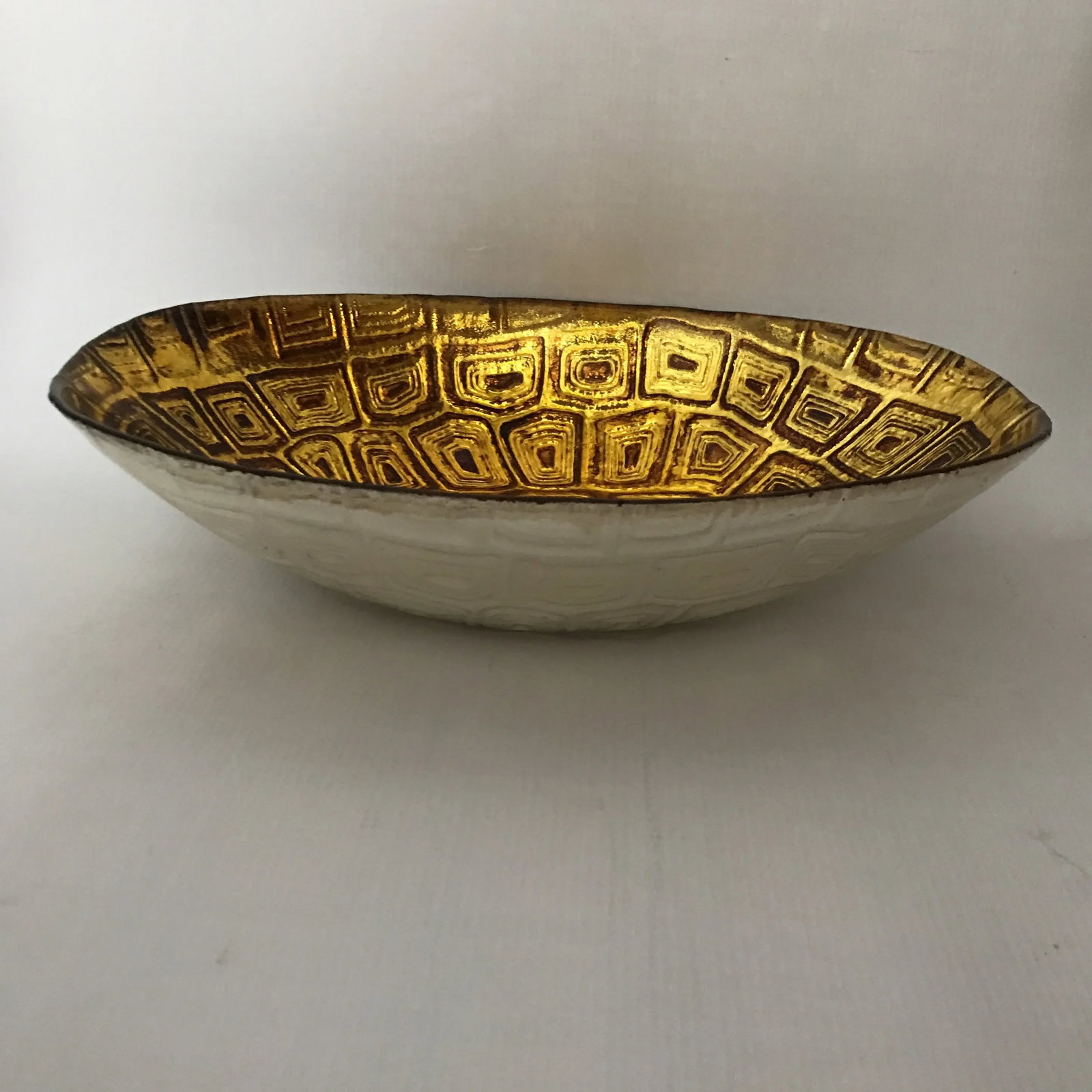 Oval Faux Tortoise Glass Bowl - 2