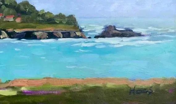 Mendocino Coast, Modern Plein Air Oil Painting - 7