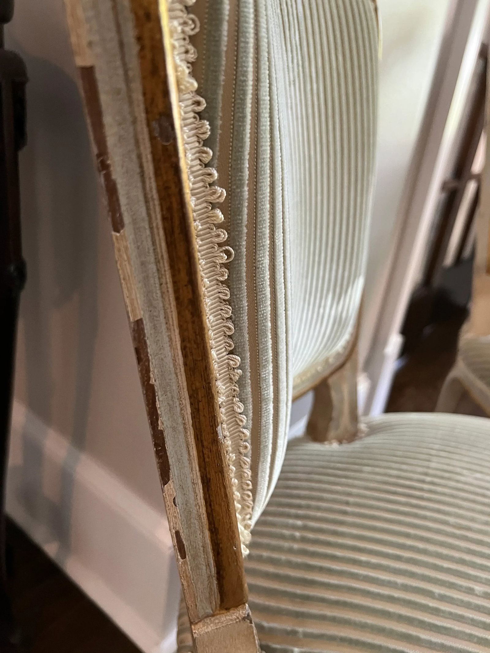 Pair of Vintage French Louis XV Style Wood Accent Side Chairs by Balzarotti Paris Cream & Gold Wood - 8