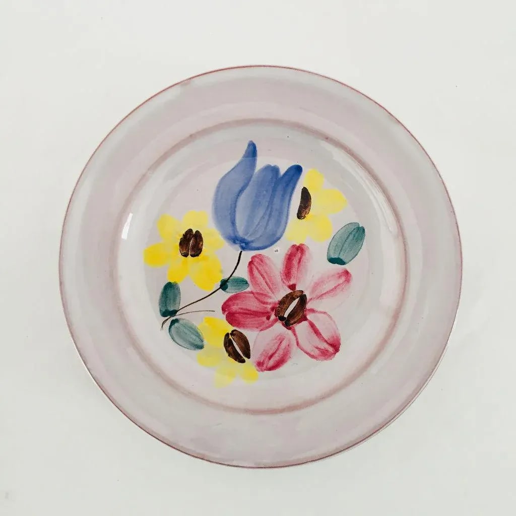 Mid-Century Hand Painted Floral Plates - Set of 8 - 2