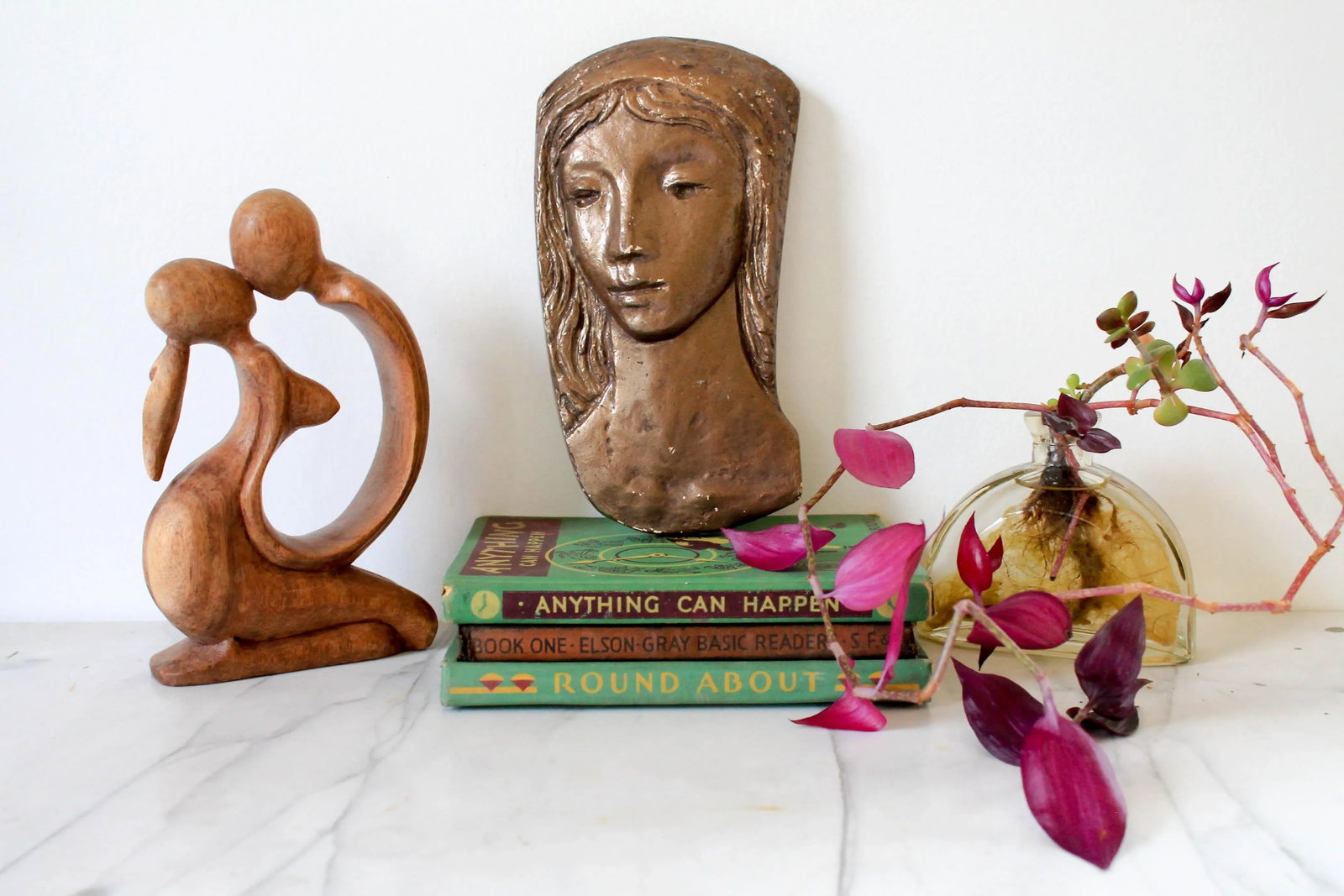 Vintage Female Plaster Wall Hanging - 2