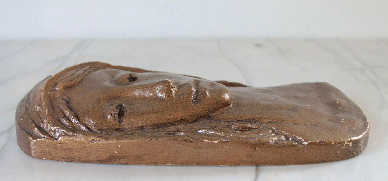 Vintage Female Plaster Wall Hanging - 3