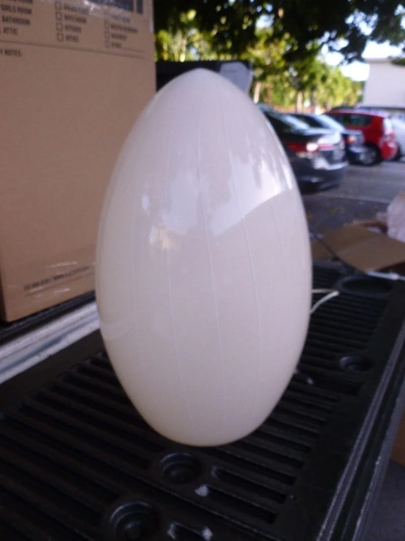 1970's Italian Murano Biomorphic Elongated Egg Art Glass Lamp - 2