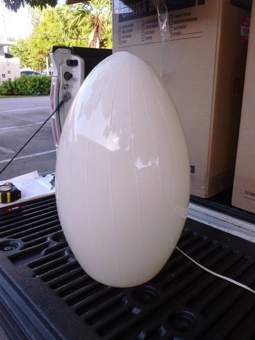 1970's Italian Murano Biomorphic Elongated Egg Art Glass Lamp - 3