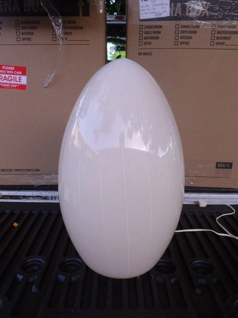 1970's Italian Murano Biomorphic Elongated Egg Art Glass Lamp - 7